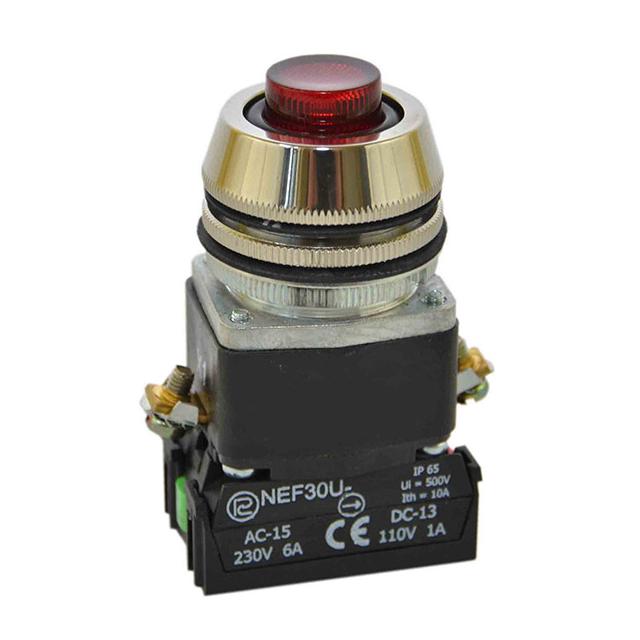 Przycisk NEF30-UWLDXY 24V-230V czerwony
