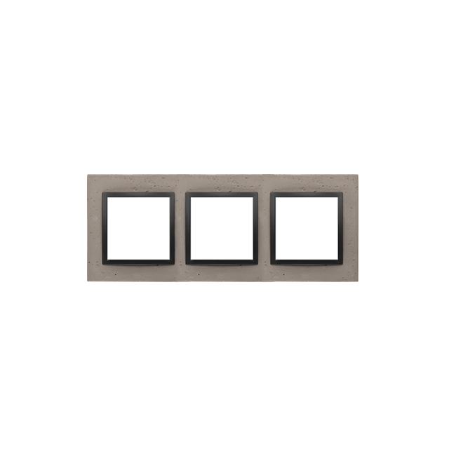 Simon 54 NATURE WMDZ-0130xS-098 Ramka 3-krotna Nature-Beton, CZARNY CHARAKTER, IP20/IP44. (IP44-nale DRN3/98 KONTAKT