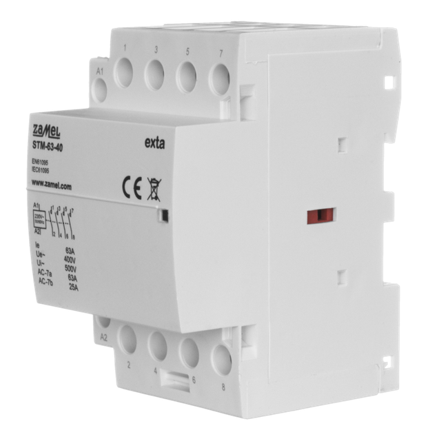 STYCZNIK MODUŁOWY INSTALACYJNY 63A, 4xNO, 230V AC, TYP: STM-63-40