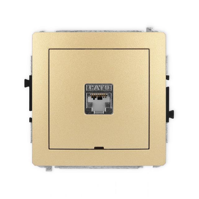 DECO Mechanizm gniazda komputerowego pojedynczego 1xRJ45, kat. 5e, ekranowany, 8-stykowy, bez pola o