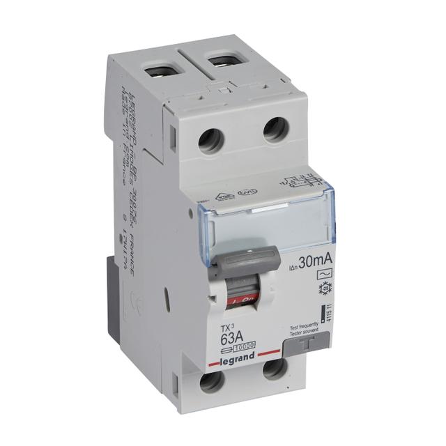 Wyłącznik Różnicowoprądowy 2P 63A 0,03A Typ AC P302 TX3 411511 LEGRAND
