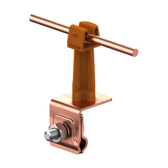 Uchwyt na blachę, na felc ze słupkiem plastik./CU/