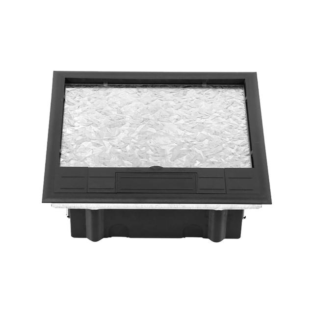 Puszka podłogowa na gniazda modułowe 6 x 45x45mm lub 12 x 22,5x45mm, pokrywa: materiał własny, czarn