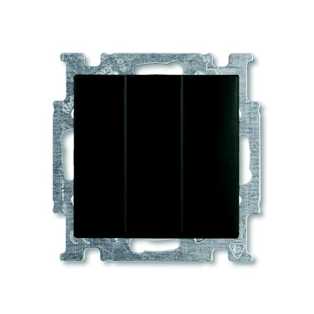 BASIC55 Wyłącznik z klawiszem potrójny 1-polowy czarny-chateau