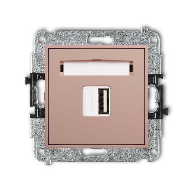 MINI Ładowarka USB pojedyncza USB A, 5W max., 5V, 1A łososiowy 62MCUSB-1 KARLIK
