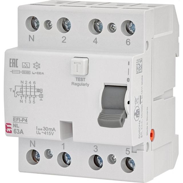 EFI-P4 A 25/0.03 NL Wyłącznik różnicowoprądowy - N po lewej