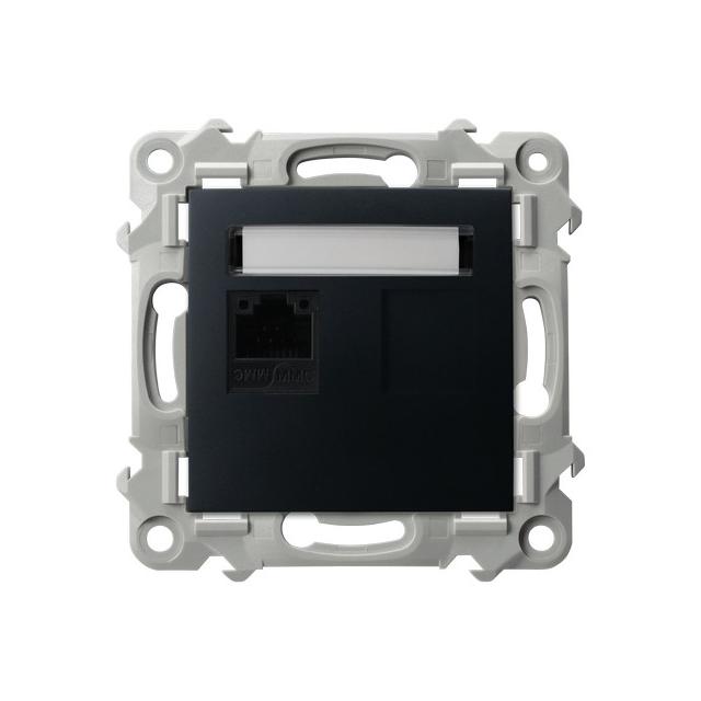 SZAFIR Gniazdo komputerowe pojedyncze, kat. 5e MMC - kolor czarny metalik