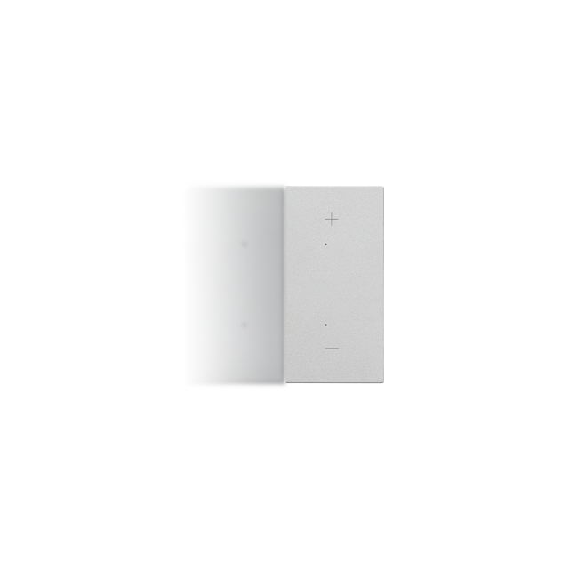 Simon 55 Klawisz połówkowy prawostronny z piktogramem /+/-/ do produktów elektronicznych Aluminium mat TKE25/143 KONTAKT