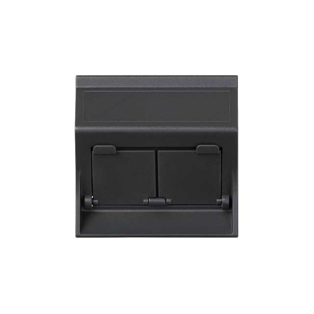 Simon Connect Płytka S500 2x RJ z osłonami skośna do adapterów MD szary grafit