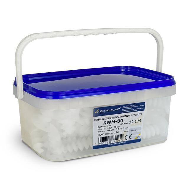 Wkręcane kołki do montażu-izolacji Z-luczem KWM-80 BOX (60 szt.) białe 22.179 OPATÓWEK