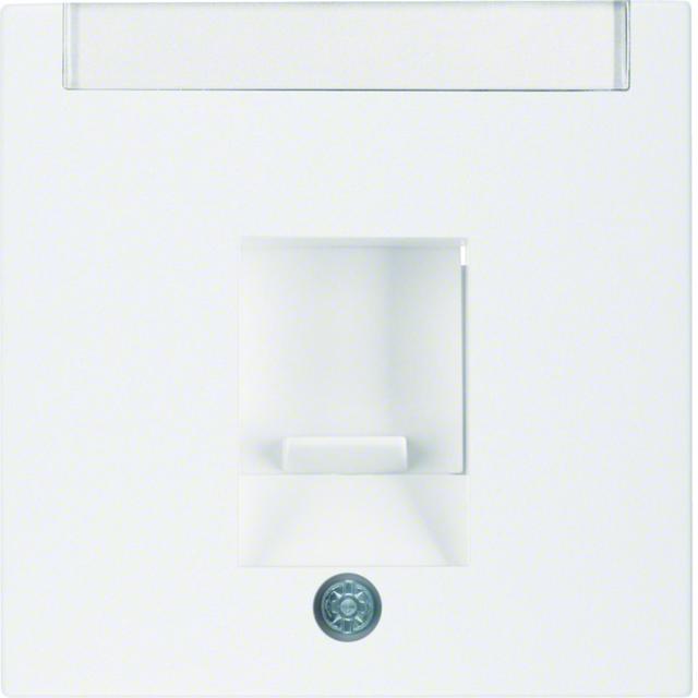 BERKER B.X/S.1 Płytka czołowa pojedyncza zasuwa chroniące przed kurzem pole opisowe biały 11701909 H
