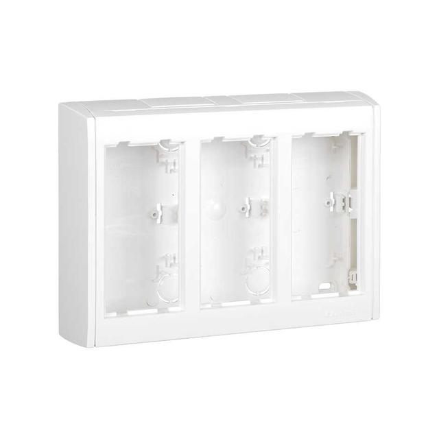 Simon Connect Obudowa natynkowa 3-modułowa z pokrywami bocznymi 6x K45 czysta biel SBC300/9 KONTAKT
