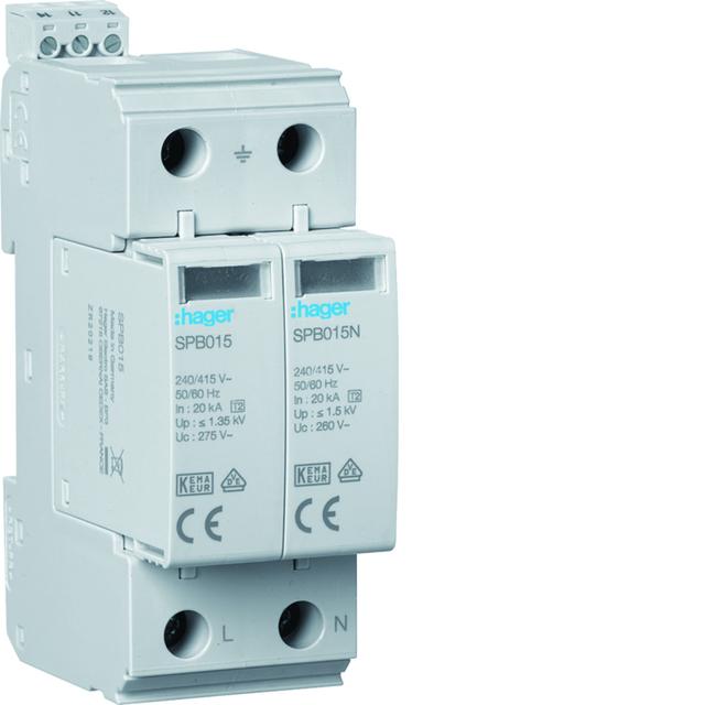 SPD Ogr.przepięć T2 2P sieć TN-S/TT In=40kA Imax=40kA Up?1,35kV styk