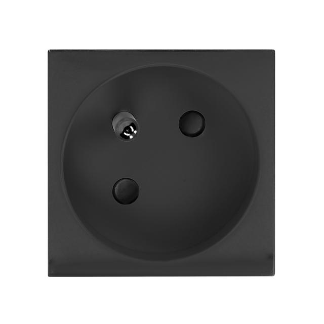 NOEN FR gniazdo modułowe 45x45mm kątowe - 45° 1x2P+Z typ E french 16A 250V czarne OR-GM-9010/B/FR45