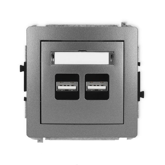 DECO Ładowarka USB podwójna 2xUSB A, 15,5W max., 5V, 3.1A grafitowy 11DCUSB-6 KARLIK