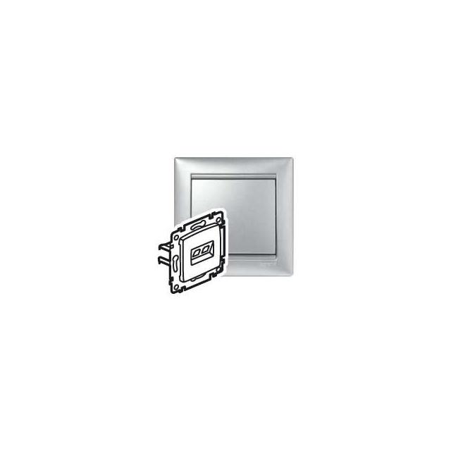 VALENA GNIAZDO 2XRJ45 ALUMINIUM, Legrand