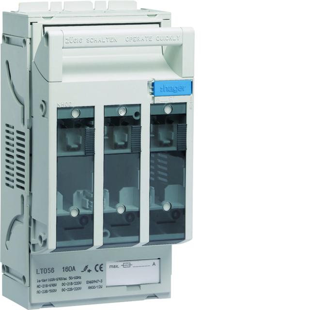 LT rozłącznik bezpiecznikowy NH00 3P 160A 690V AC LT056 HAGER