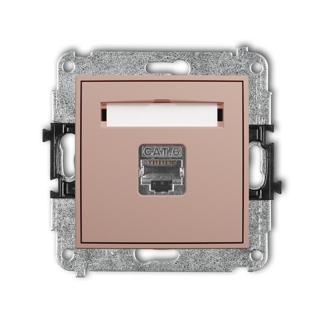 ICON Mechanizm gniazda komputerowego pojedynczego 1xRJ45, kat. 5e, ekranowany, 8-stykowy łososiowy