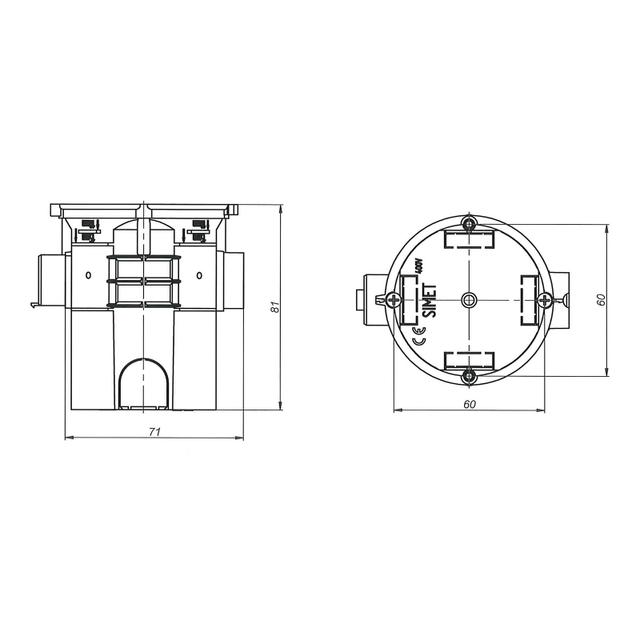 S60GFw ,  Puszka podtynkowa O 60 szeregowa, ekstra - głęboka - 80 mm, z wkrętami, pomarańczowy