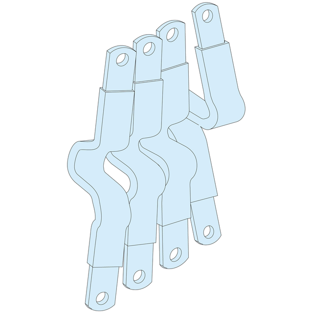 Rozdzielnice PrismaSet, połączenie pionowo zamontowanego w przedziale wyłącznika NSX-INS250 do szyn