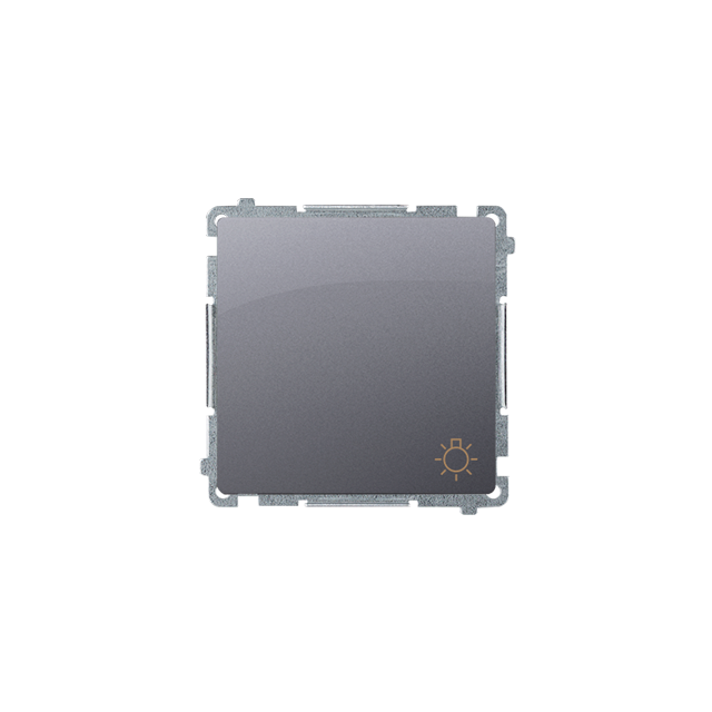 Simon Basic Przycisk światło 10A 250V szybkozłączka srebrny mat BMS1.01/43 KONTAKT