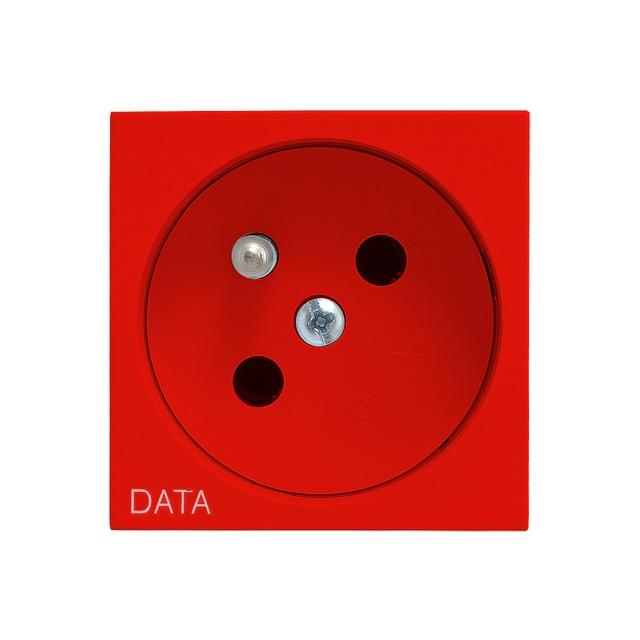 45 Gniazdo pojedyncze z uziemieniem DATA kolor czerwony GK-1ZD/22 OSPEL