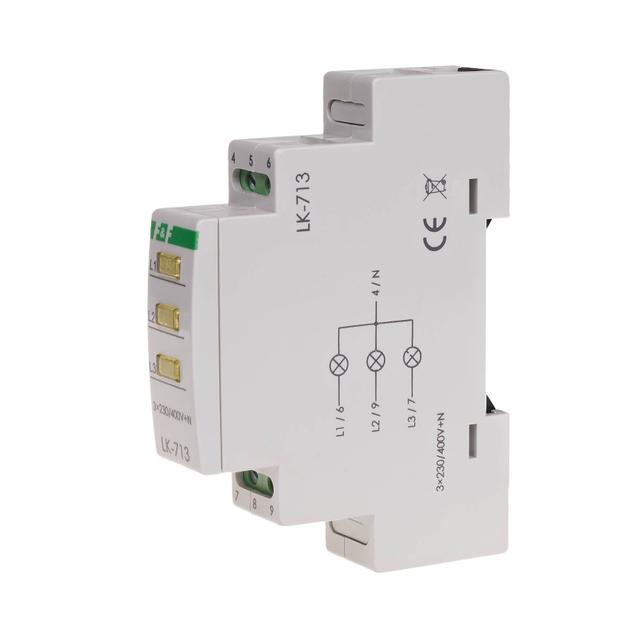 LAMPKA KONTROLNA ZASILANIA, 3XLED ŻÓŁTA, UN=3X400+N, 1 MODUŁ