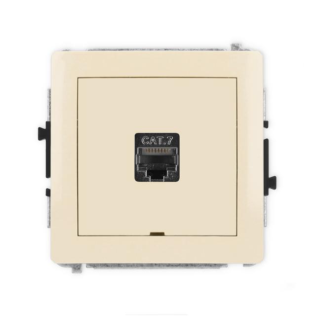 DECO Mechanizm gniazda komputerowego pojedynczego 1xRJ45, kat. 7, ekranowany, 8-stykowy, bez pola op