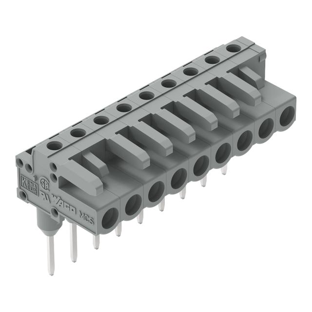 MCS-MIDI Classic gniazdo kątowe 9-bieg. szare raster 5 mm /50szt./ WAGO