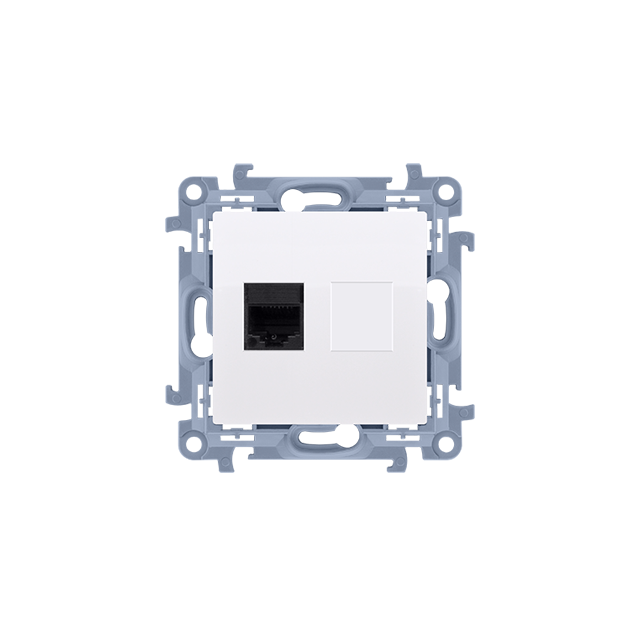 Simon 10 Gniazdo komputerowe pojedyncze RJ45 kategoria 6 biały