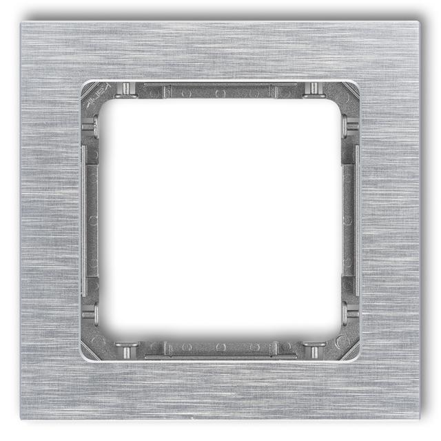 DECO Ramka uniwersalna pojedyncza - aluminium szczotkowane (ramka: srebrna; spód: grafitowy) srebrny