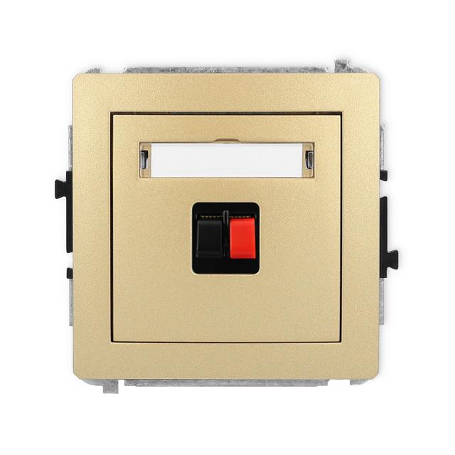 DECO Mechanizm gniazda głośnikowego pojedynczego złoty