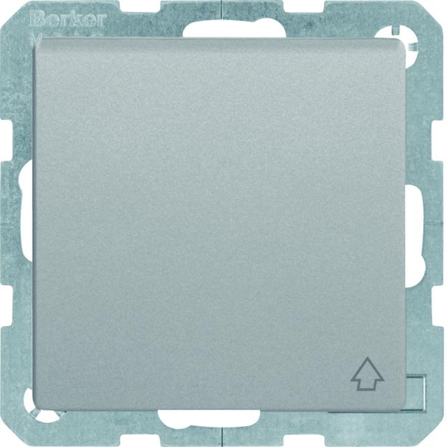 BERKER Q.x Gniazdo SCHUKO kompletne z pokrywą aluminium aksamit lakierowana 47516084 HAGER