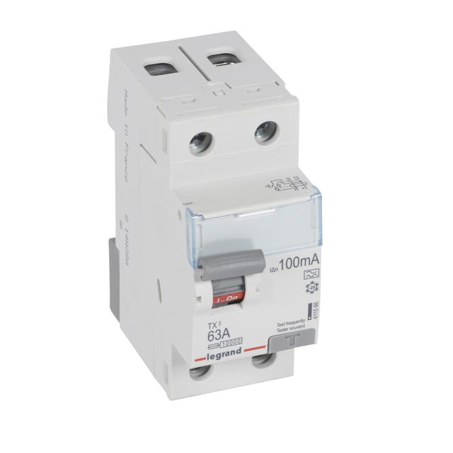 WYŁĄCZNIK RÓŻNICOWOPRĄDOWY P 302 2P 63A 100MA TYP A SERII TX3, Legrand