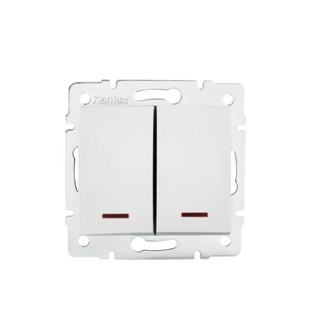 DOMO 01-1023-202 bi   Łącznik zwierny podwójny LED