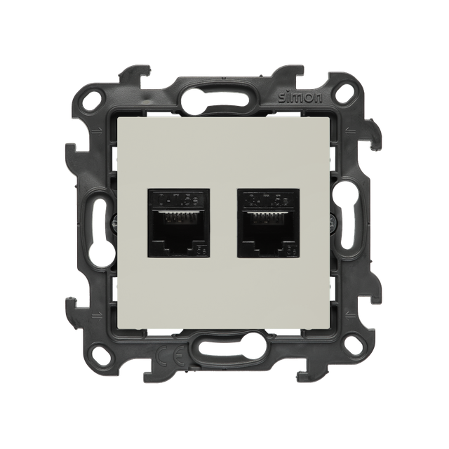 Simon 24 Gniazdo komputerowe podwójne RJ45 kat. 5e kaszmirowy N52.01/42