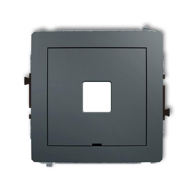 DECO Mechanizm gniazda multimedialnego pojedynczego bez modułu, bez pola opisowego (standard Keyston