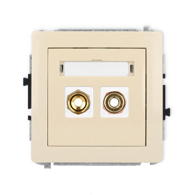 DECO Mechanizm gniazda głośnikowego pojedynczego (typu banan - czerwony i czarny, pozłacany, 4 mm2,