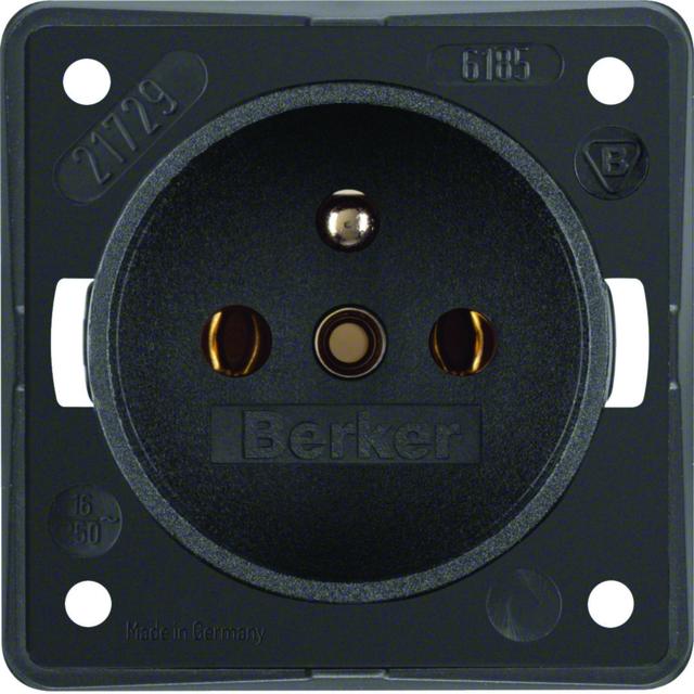 BERKER Integro Flow Gniazdo z uziemieniem antracyt 961852505 HAGER