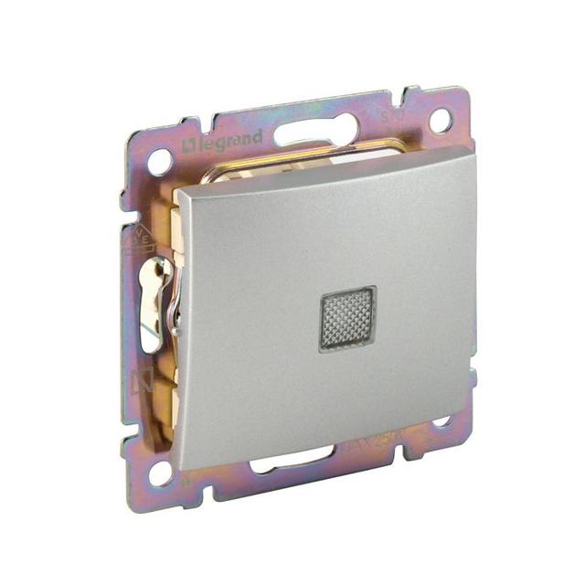 VALENA ŁĄCZNIK SCHODOWY PODŚWIETLANY 10AX-250~ ALUMINIUM, Legrand