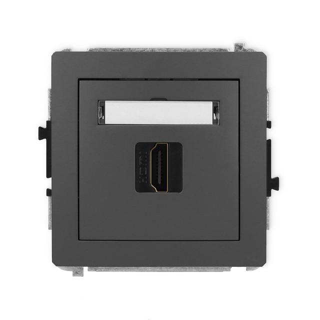 DECO Mechanizm gniazda pojedynczego HDMI 2.0 grafitowy mat