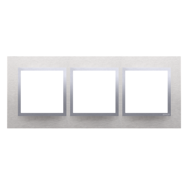 Simon 54 Nature Ramka 3-krotna Nature-Metal INOX KLASYCZNY IP20/IP44* (*IP44-należy zastosować zestaw uszczelek DUN3) DRN3/77 KONTAKT