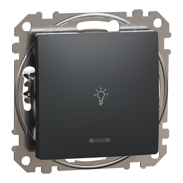 Sedna Design & Elements, przycisk światło z podświetleniem, czarny antracyt