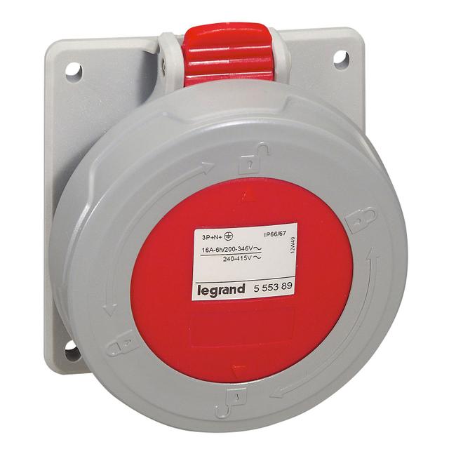 P17 TEMPRA PRO GNIAZDO TABLICOWE 16A 3P+N+Z 400V IP67, Legrand