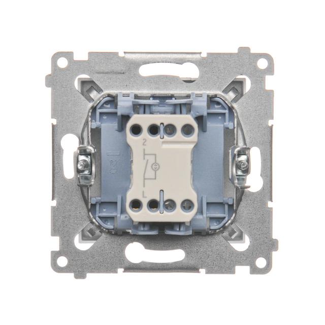 Simon 54 Łącznik pojedynczy jednobiegunowy z podświetleniem LED szybkozłączka srebrny mat DW1L.01/43 KONTAKT