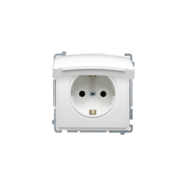 Simon Basic Gniazdo wtyczkowe Schuko do wersji IP44 16A 250Vzaciski śrubowe biały BMGSZ1B.01/11 BMGSz1B.01/11 KONTAKT