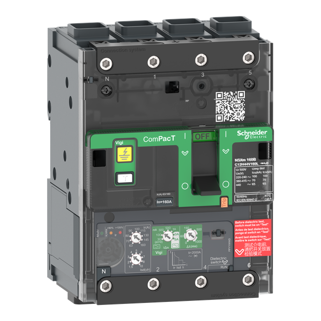 Wyłącznik mocy ComPacT NSXm Mic4.1N 160A 4P 50kA Vigi EverLink C12N44V160L Schneider