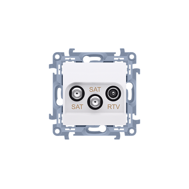 Simon 10 Gniazdo antenowe satelitarne podwójne SAT -SAT -RTV 1x wejście: 5 MHz-24 GHz biały