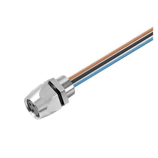 SAIE-M8B-4-2.0U-FP-M8 Wtyczka okrągła, wbudowana (z kablem), złącze żeńskie, Gwint M8, Liczba biegunów: 4, 2 m, Dławnice kablowe: M 8 /1szt./ 1540220000 WEIDMÜLLER