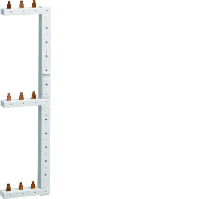 Szyna grzebieniowa kołkowa pionowa 3P 16mm2 do MCB 3-rzędowa prawa 125mm KCL368R HAGER